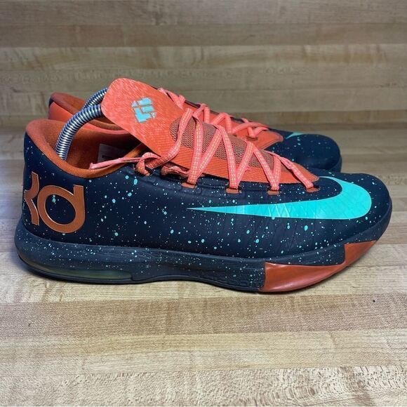 Nike KD 6 VI Texas Black Green Glow Urban Orange Size 10.5  599424-002 - Picture 1 of 8